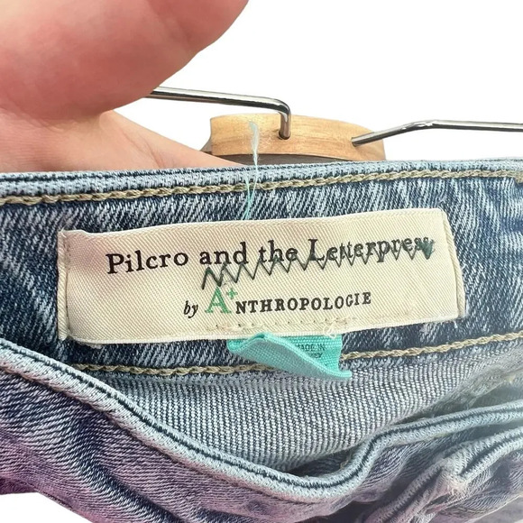 Anthropologie PilcroJeans High-Rise Slim Medium Wash Distressed Plus‎ Size 18W - Picture 11 of 16